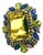Bochic “Capri” Vintage Sapphire, Peridot & Lemon Quartz Ring — 18K Gold & Silve For Sale
