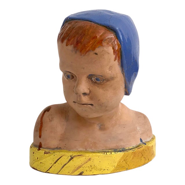 Vintage Italian Terracotta Putto Signed For Sale