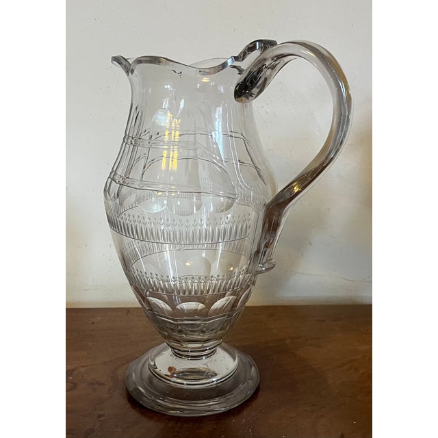 Large Antique Early 19th Century George III Anglo Irish Cut Crystal Glass Wine Ewer or Water Pitcher For Sale - Image 9 of 18