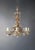 Art Deco 1950s Amber Crystal Glass Brass Flower Chandelier For Sale - Image 3 of 13