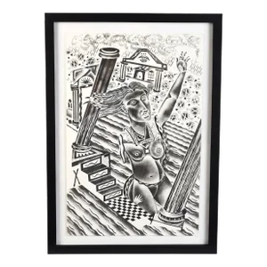 Patrick Wadley Print Black White Nude Etching