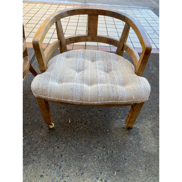 1960s 1960s Mid Century Modern Wood Dining Chairs on Casters - Set of 4 For Sale - Image 5 of 9