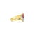 Contemporary Pave Diamond Ruby Ring 14k Yellow Gold, Size 4 For Sale - Image 3 of 3