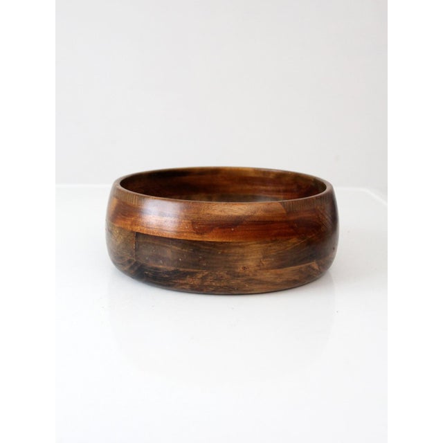 Vintage Mid Century Modern Segmented Wood Serving Bowl For Sale - Image 6 of 7