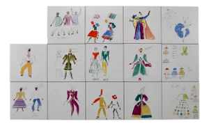 Costumes Ceramic Tiles by Giò Ponti for Bardelli Ceramica, 1980, Set of 14