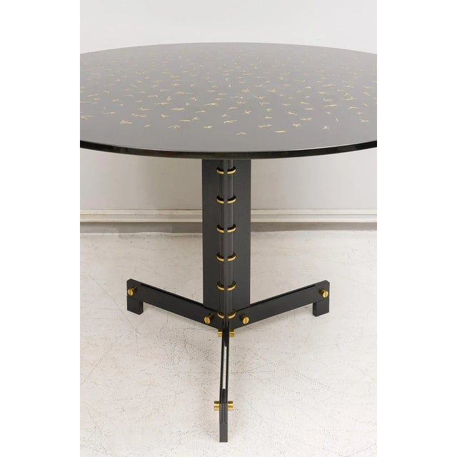 Metal Bespoke Ebonized Circular Table For Sale - Image 7 of 12