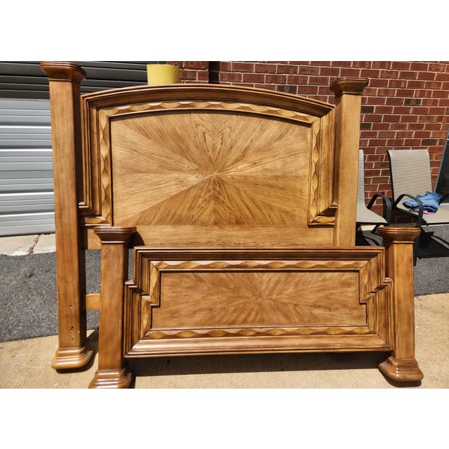Complete Blonde Wood Queen Bedroom Set For Sale - Image 4 of 11