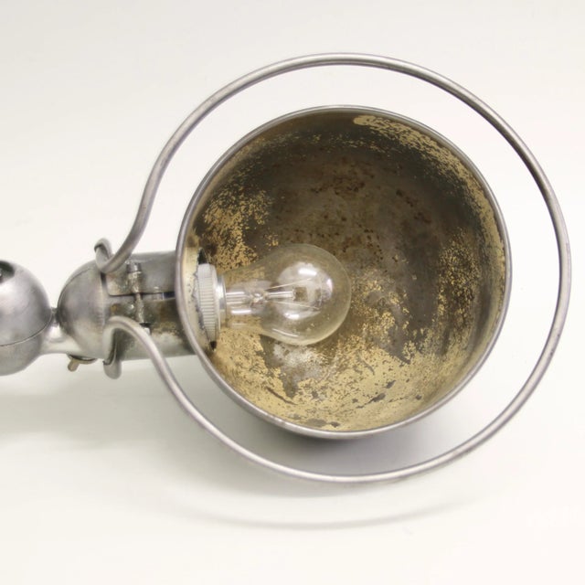 Gray Vintage Industrial Wall Light by Jean-Louis Domecq for Jieldé, 1950s For Sale - Image 8 of 10