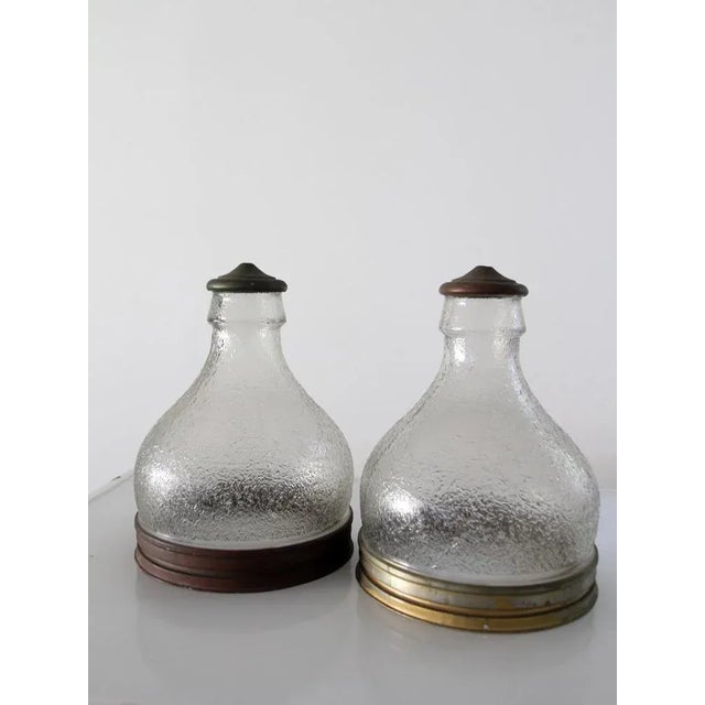 Early 20th Century Vintage Industrial Glass Pendant Light Shades - a Pair For Sale - Image 5 of 9