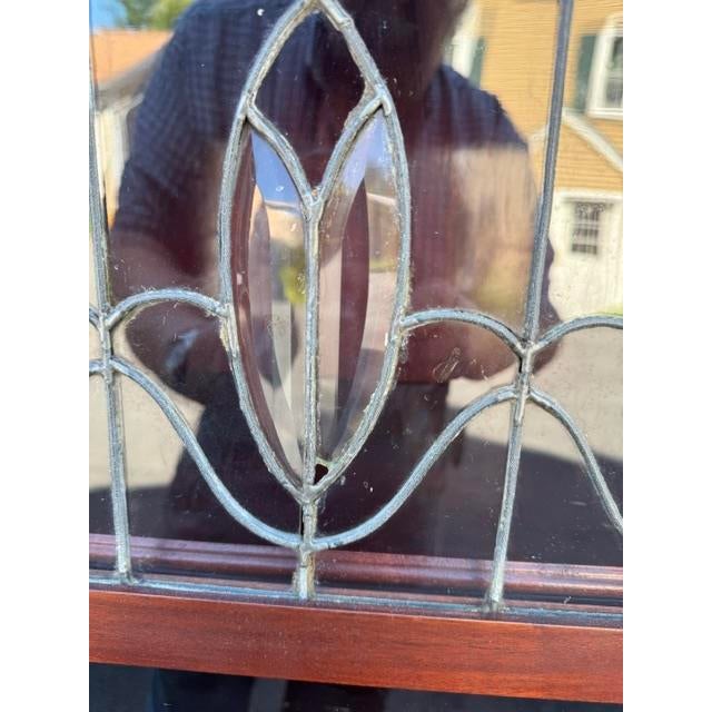 Antique Larkin 2 Door Mahogany Bookcase With Leaded Glass Doors For Sale - Image 11 of 18