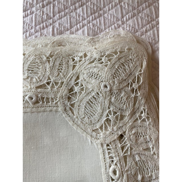 Antique Battenberg Tape Lace Tablecloth, 8 Placemats, Runner and 8