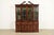 A beautiful Georgian or Chippendale style lighted breakfront bookcase cabinet or dining cabinet By Stickley USA, Late 20th...