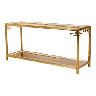 Mastercraft Brass 1970’s Hollywood Regency Entry Table, Attributed For Sale