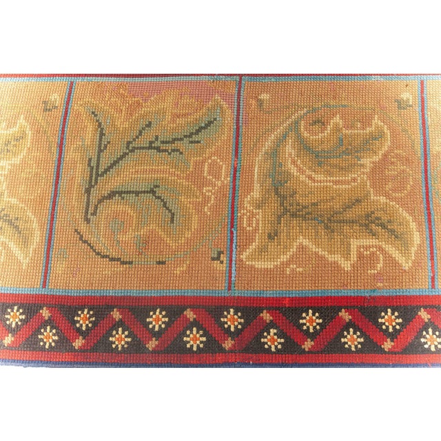 Mid-Century Modern Antique English Needlepoint Runner Doris Leslie Blau For Sale - Image 3 of 7