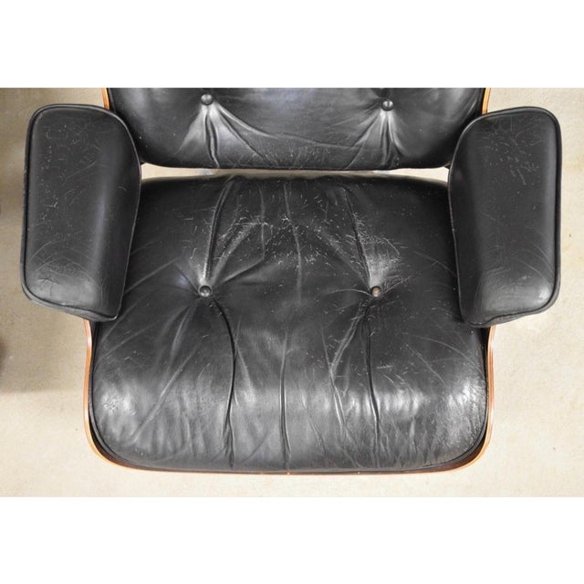 Black Charles and Ray Eames Herman Miller Rosewood Lounge Chair and Ottoman For Sale - Image 8 of 12