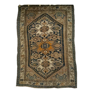Antique Caucasian Shirvan Area Rug, Hand-Woven Wool, Medallion Design, 3' x 5' For Sale