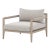 Transitional Stone Grey Wooden Outdoor Armchair For Sale