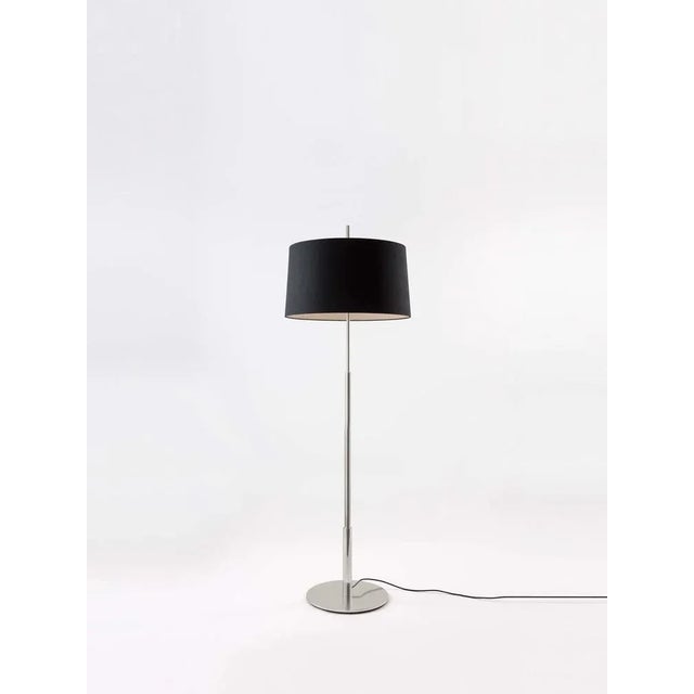 Nickel diana floor lamp by federico correa, alfonso milá, miguel milá dimensions: d 58 x h 183 cm materials: metal, linen....
