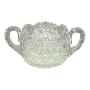 Vintage American Brilliant Heavy Cut Glass Sugar Bowl