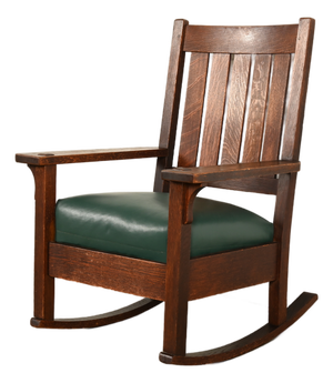 Gustav Stickley Antique Mission Oak Arts & Crafts Rocking Chair | Circa 1910