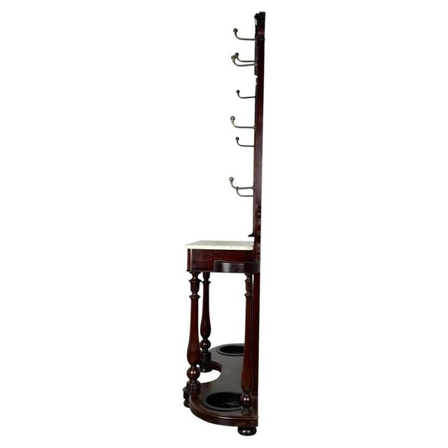 2000 - 2009 19th Century English Mahogany Marble Top Hall Stand For Sale - Image 5 of 12