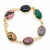 Mid 20th Century Vintage 14k Yellow Gold Multi-Gemstone Carved Scarab Link Bracelet For Sale - Image 5 of 6