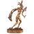 An Art Deco hammered copper sculpture of a nude woman wading through water and carrying two fish in the style of Hagenauer.