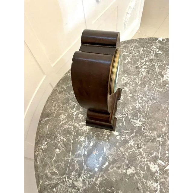 Antique Edwardian Inlaid Mahogany Mantel Clock, 1900 For Sale - Image 4 of 8