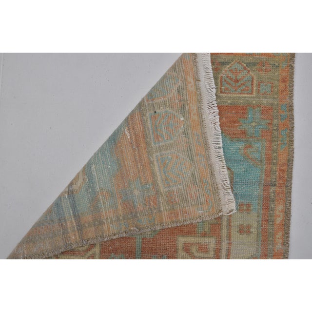 Orange 1960s Small Oushak Anatolian Carpet For Sale - Image 8 of 10