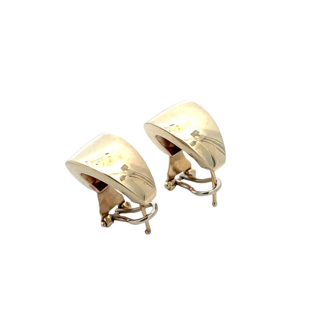 14k Yellow Gold Polished Hoop Earrings, A Pair For Sale In New York - Image 6 of 7