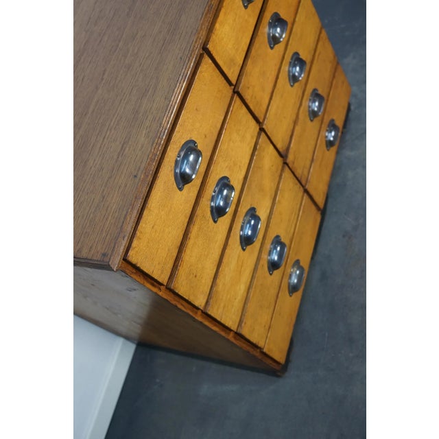 Wood Mid-20th Century German Oak Pine Apothecary Cabinet or Bank of Drawers For Sale - Image 7 of 14