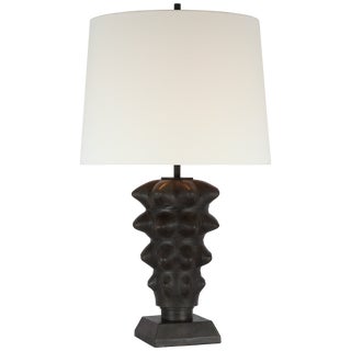 Thomas O'Brien by Visual Comfort Signature Luxor Large Table Lamp in Garden Bronze with Linen Shade For Sale