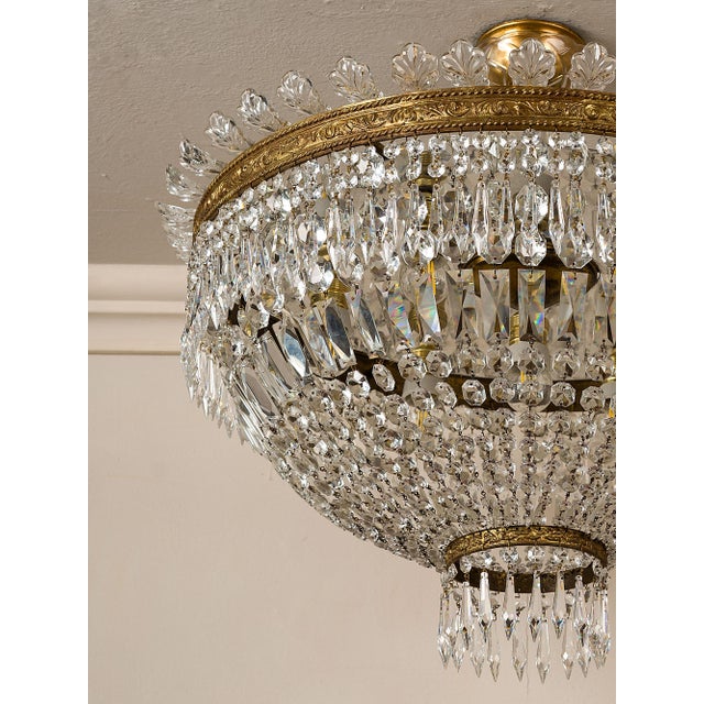 Vintage Empire Bohemian Crystal Hot Air Balloon Ceiling Light, 1940s For Sale - Image 6 of 11