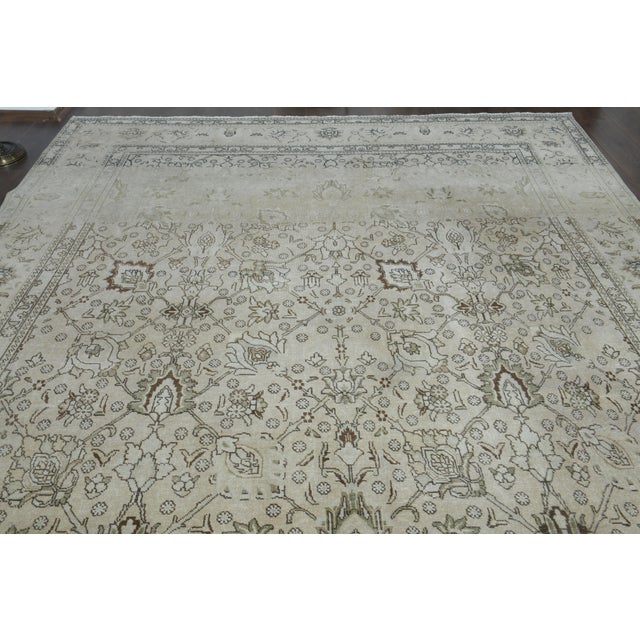 Brown 1970s Vintage Persian Handmade Wool Cotton Brown Area Rug For Sale - Image 8 of 11