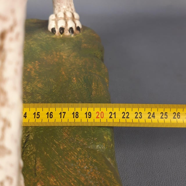 Large Majolica Roaring Lion Sculpture, Italy, 20th Century For Sale - Image 11 of 13