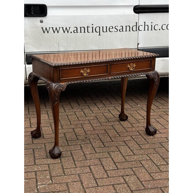 Chippendale Style Console Table, Hall Table. with Drawers, Brass Handles. Sizes :- 105 cms wide, 53 cms depth, 77 cms...