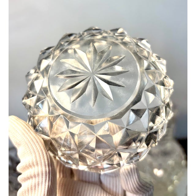 Pointed Diamond Vase, Glasses and Powder Box from Montcenis, Early 19th Century, Set of 5 For Sale - Image 18 of 18