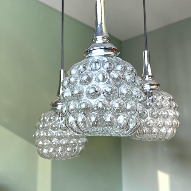 Mid-Century Modern Mid-Century Modern Bubble Glass Cascading Chandelier, 1970s For Sale - Image 3 of 9