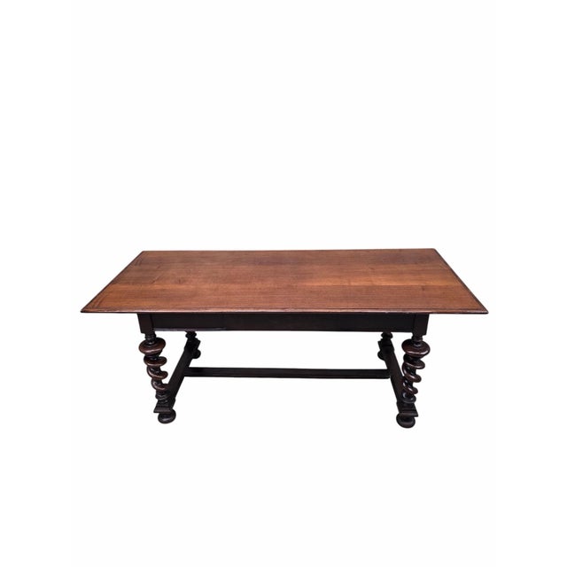 Antique Jacobean Revival Style Barley Twist Desk With Chair For Sale - Image 12 of 12