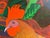 Contemporary Marc Zimmerman "Lost and Found Chickens" Oil Painting, Tropical Chickens in Botanical Setting, Deep Green and Red, Contemporary Art West Coast For Sale - Image 3 of 11