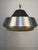 1970s Space Age Pendant Lamp in Brushed Aluminium and Amber Pressed Glass, 1970s For Sale - Image 5 of 12