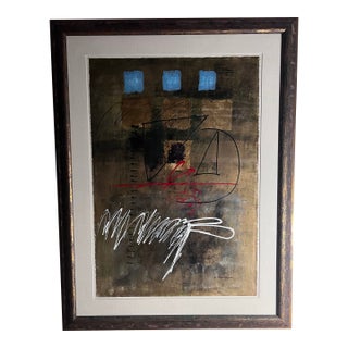 Late 20th Century C. Scott Snyder Original Abstract Art Mixed Medium on Paper Framed For Sale