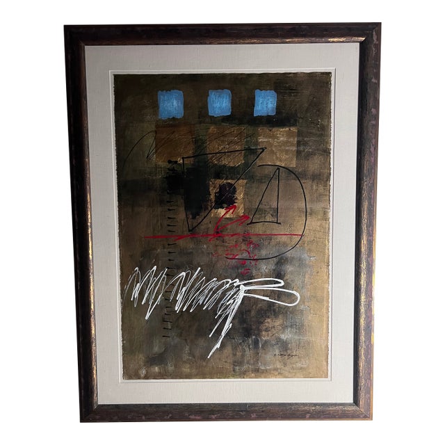 Late 20th Century C. Scott Snyder Original Abstract Art Mixed Medium on Paper Framed For Sale