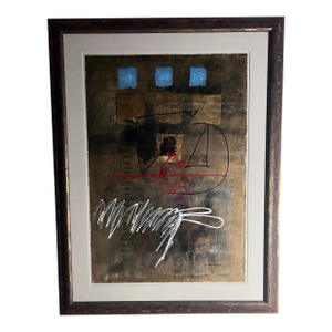 Late 20th Century C. Scott Snyder Original Abstract Art Mixed Medium on Paper Framed