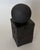 Black Matt Black Brutalist Ball and Column Sculpture For Sale - Image 8 of 8