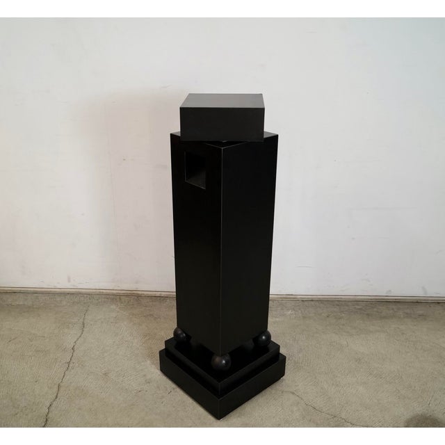 Paper 1990’s Postmodern Swivel Top Pedestal Display Column For Sale - Image 7 of 12