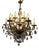 Antique Gilded 12-Light Crystal Chandelier, 1890s For Sale