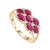 Victorian 18k Yellow Gold Ruby Ring With Diamond Wedding Ring Size 7 For Sale - Image 3 of 12