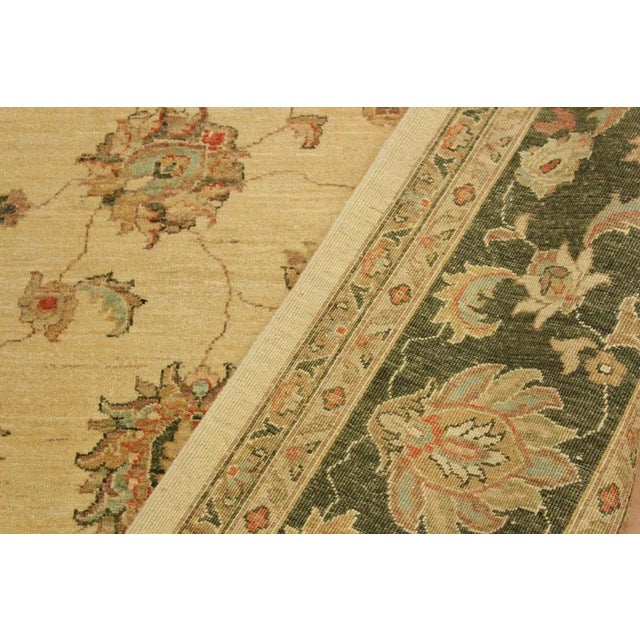 1990s Shabby Chic Kafkaz Beige/Green Wool Rug -10'0 X 13'8 For Sale In New York - Image 6 of 8