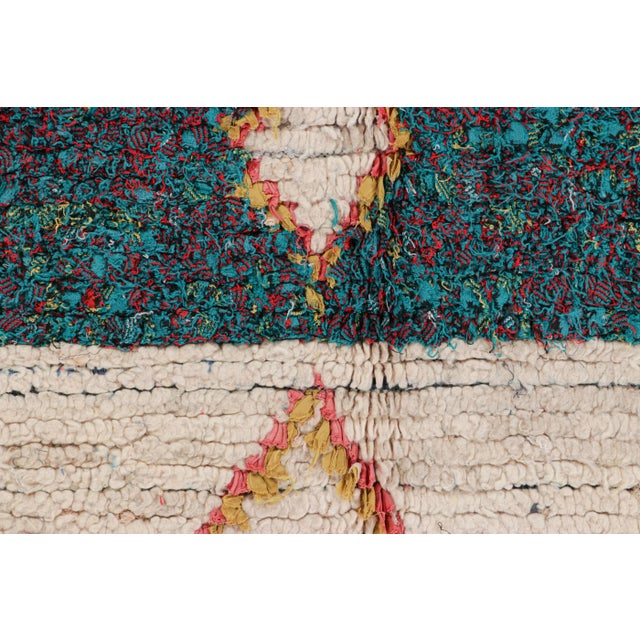 Traditional Vintage Moroccan Rug, Colorful With Geometric Patterns & Stripes - Rug & Kilim For Sale - Image 3 of 7